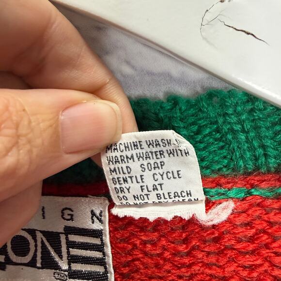 Vintage Design Zone Ugly Christmas Sweater Size L Red Green Tree Embellished - Picture 5 of 6